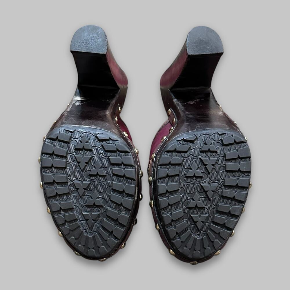 Vintage Coach Patchwork Leather High Heel Clogs – Women’s Size 6.5 - Picture 7 of 7